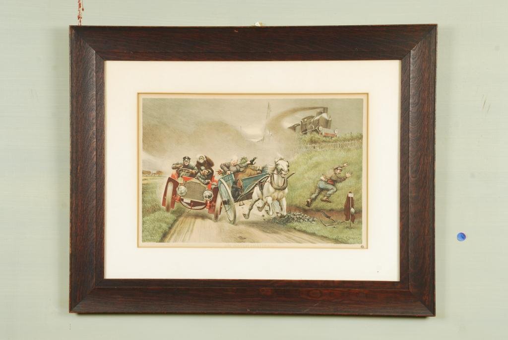 FRENCH COLOR LITHOGRAPH, ‘UN MATCH INATTENDU’ (1 of 6)