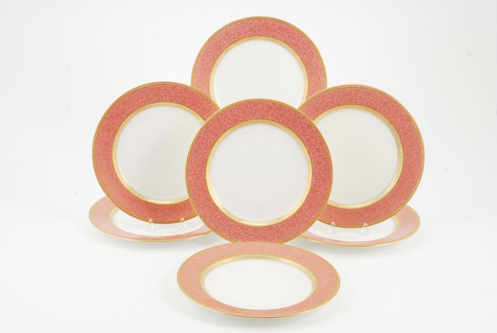 SET OF 7 ROYAL WORCESTER HAND-DECORATED PLATES (1 of 6)