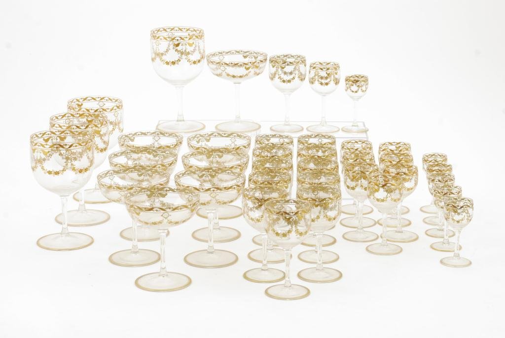 BOHEMIAN GLASS STEMWARE SET (1 of 4)