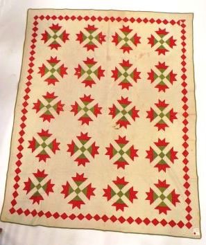(19th c) QUILT CROSS AND CROWN PATTERN (1 of 7)