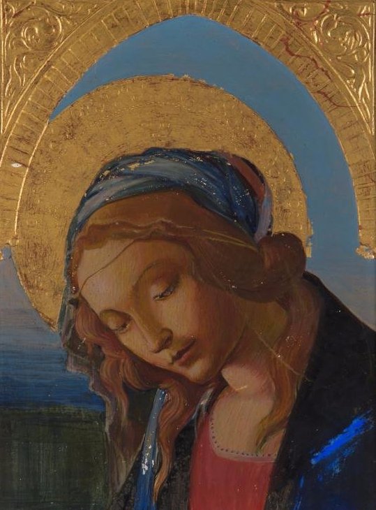 JOHN W. HATCH (1919-1998) Madonna: "Madonna" egg tempera and gold leaf on masonite. 12 x 9 inches. signed verso and dated 1939-1940. framed 13 1/2 x 10 1/2 inches.