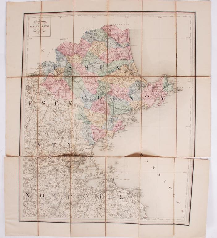 c. 1880 W.F. WALLING MAP of ESSEX COUNTY (1 of 4)