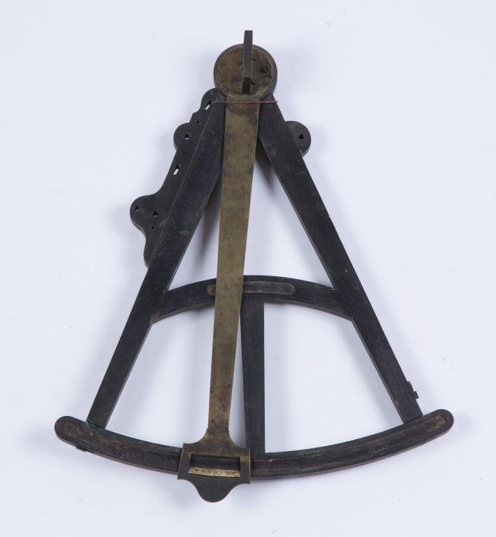 (18th c) OCTANT FRAGMENT: Ebony with brass index arm. Height 18 inches.