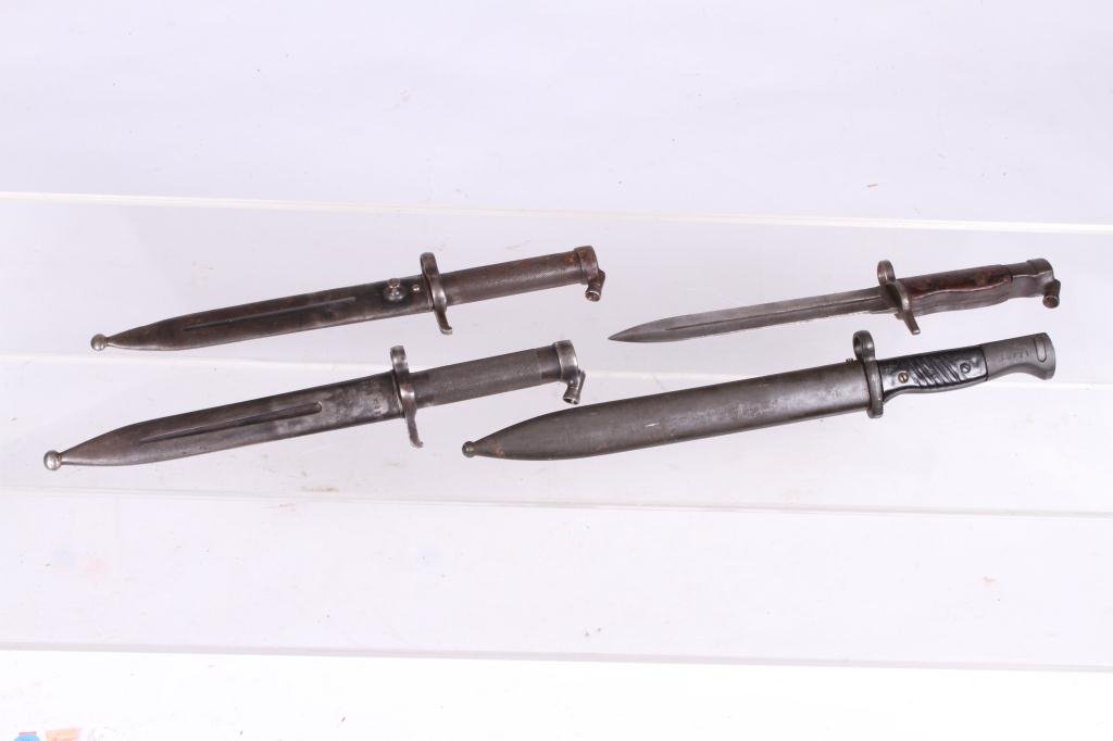 (4) (19th/20thc) EUROPEAN BAYONETS w/ SCABBARDS (1 of 8)