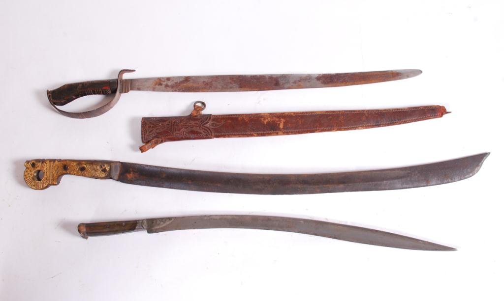 MACHETE AND (2) SOUTH PACIFIC SWORDS (1 of 5)