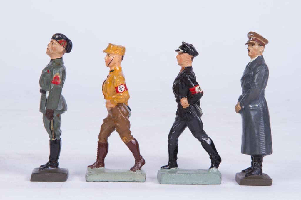 (4) LINEOL ELASTOLIN TOY SOLDIER FIGURINES: Including: Adolf Hitler and (3) Nazi soldiers