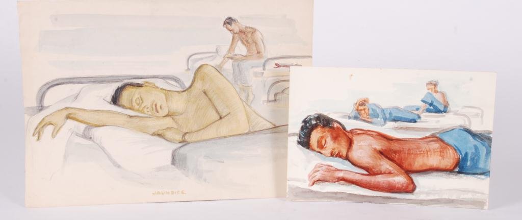 JOHN HATCH (1919-1997) WORLD WAR II GI PAINTING (1 of 4)