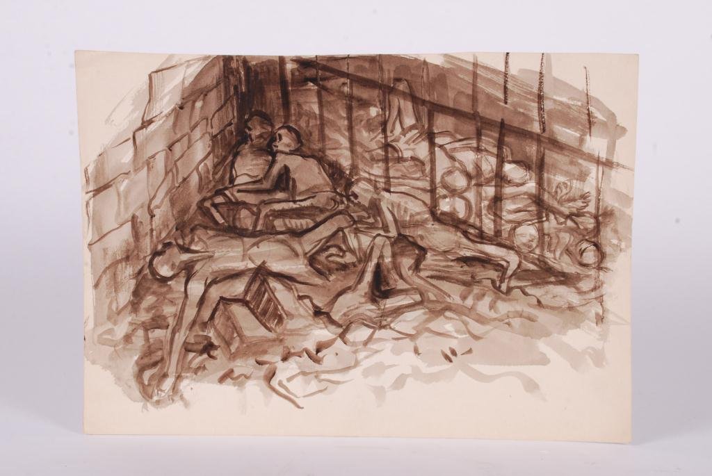 JOHN HATCH (1919-1997) WORLD WAR II GI PAINTING (1 of 1)