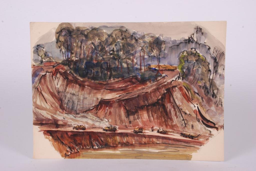 JOHN HATCH (1919-1997) WORLD WAR II GI PAINTING (1 of 2)