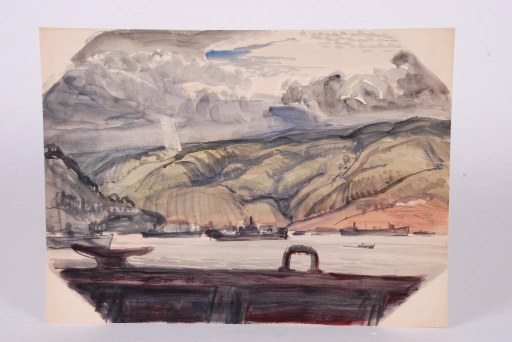 JOHN HATCH (1919-1997) WORLD WAR II GI PAINTING (1 of 2)