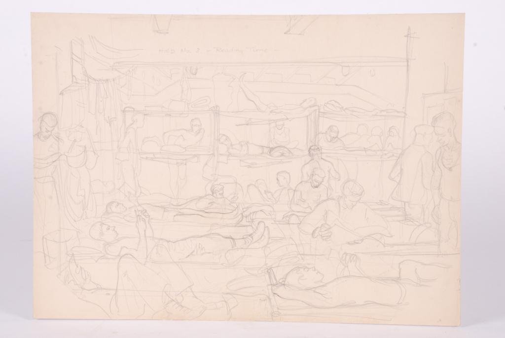 JOHN HATCH (1919-1997) WORLD WAR II GI PAINTING (1 of 2)