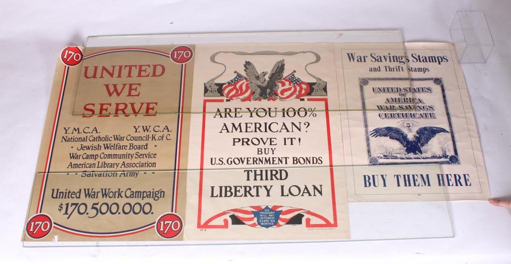 (3) WWI US LIBERTY LOAN YWCA BOND POSTERS (1 of 2)