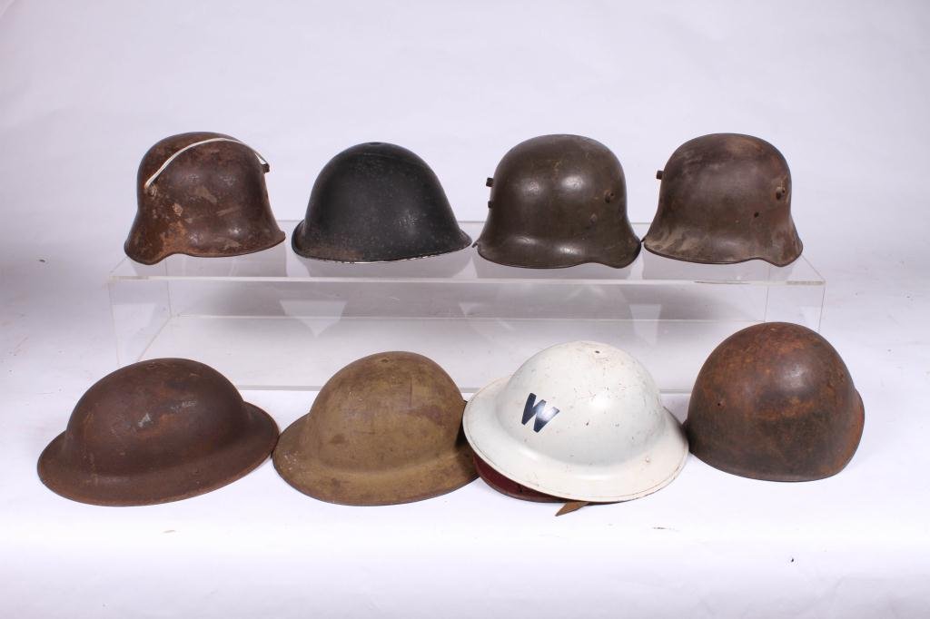 (5) WWII ERA HELMETS and (3) WWI HELMETS (1 of 8)