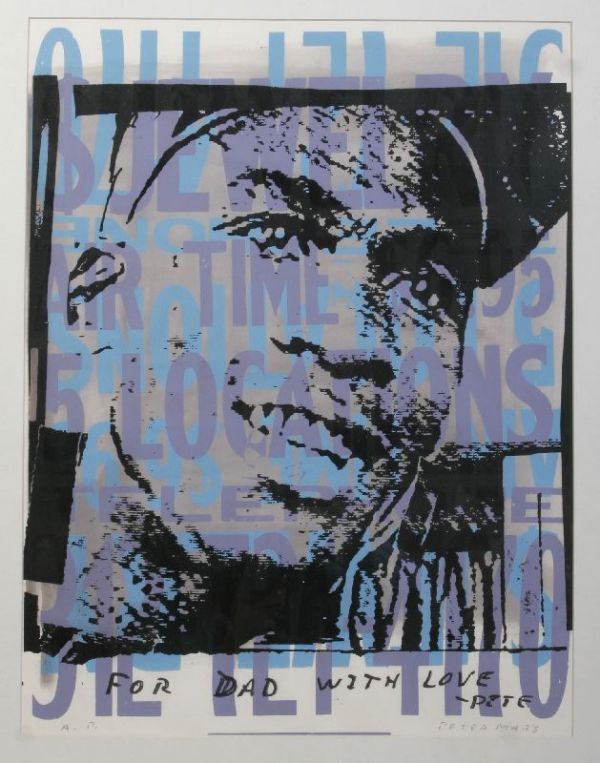 Peter Mars , "For Dad with Love Pete",: Peter Mars , artist lithograph, of Michael Jordan. Peter Mars was commissioned by Jordon to do this integration for him personally.