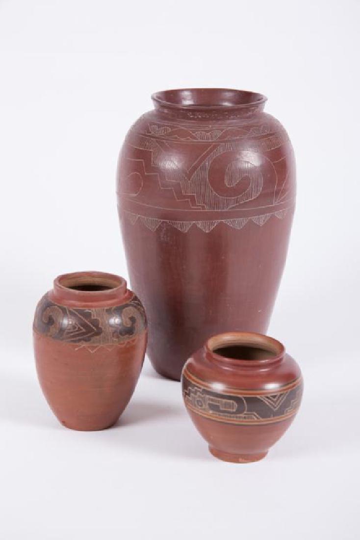 (3) CENTRAL AMERICAN DECORATED CERAMIC VASES (1 of 4)