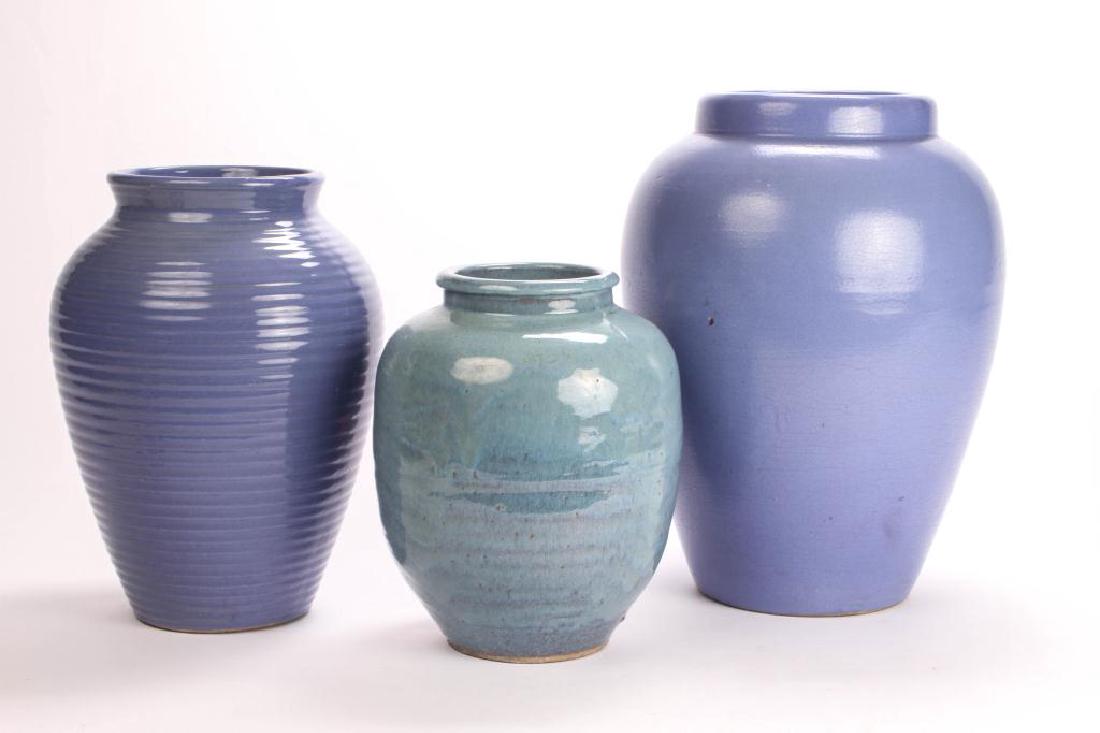 (3) LARGE ART POTTERY VASES (1 of 6)