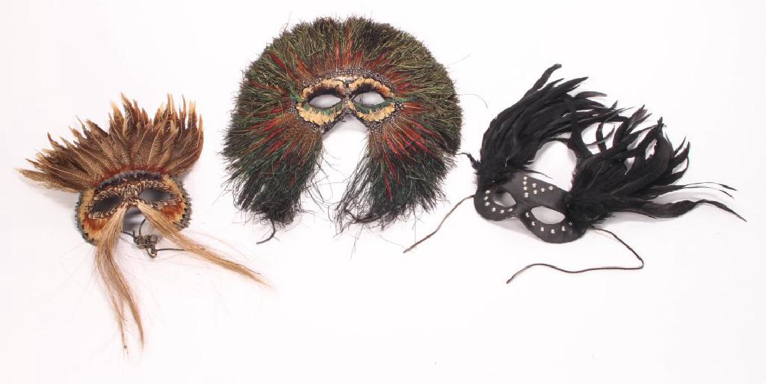 (3) FEATHER MASQUERADE MASKS (1 of 6)
