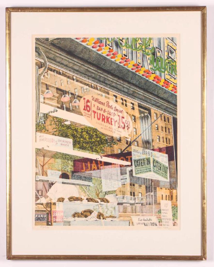 DON EDDY (20th c): "William's Grocer" lithograph in colors 82/250. 23 x 17 1/2 inches, signed. framed 31 1/2 x 25 inches.