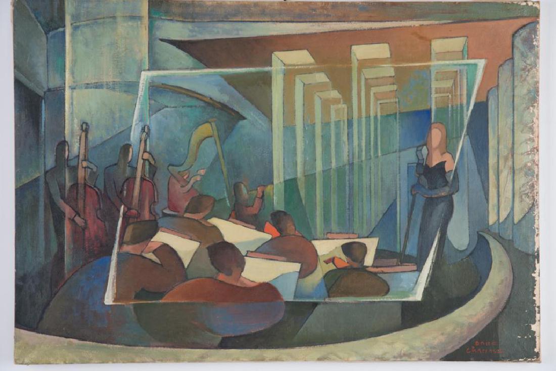 DANE CHANASE (1895-1975): "The Jazz Performance" oil on canvas 21 x 30 1/2 inches. signed. unframed.