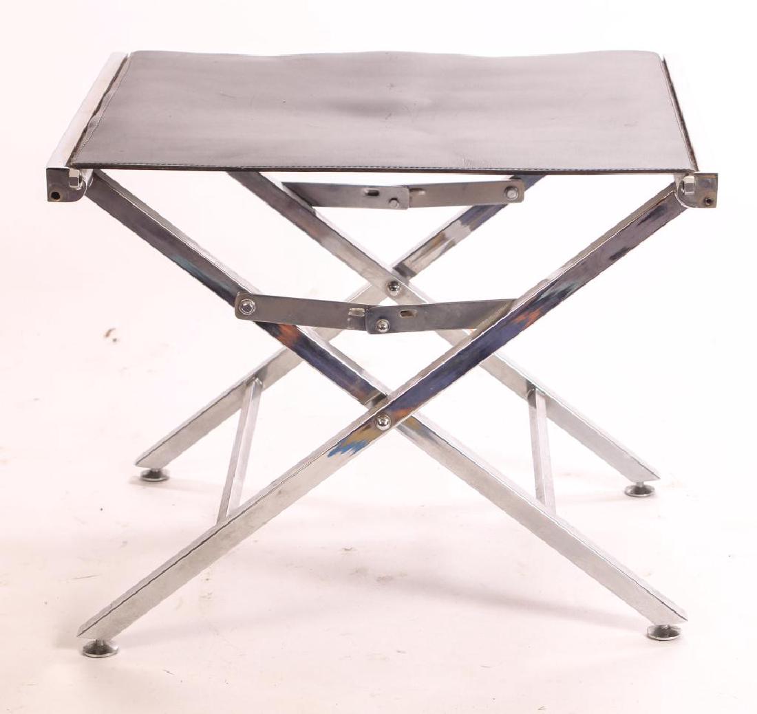 MID CENTURY MODERN CHROME FOLDING STOOL (1 of 3)