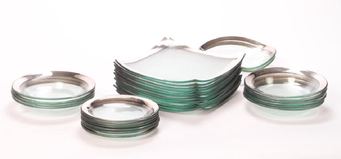 1985 ANNIEGLASS PLATINUM RIMMED PLATES AND BOWLS (1 of 6)