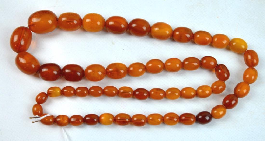 95 Grams Oval Amber Graduated Bead Necklace (1 of 5)