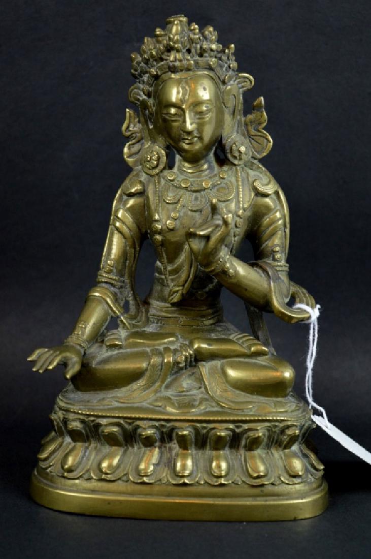Tibetan Bronze Seated Buddha on Lotus Throne (1 of 6)