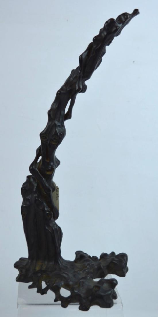 Chinese Carved Black Wood Hanging Display Stand (1 of 5)