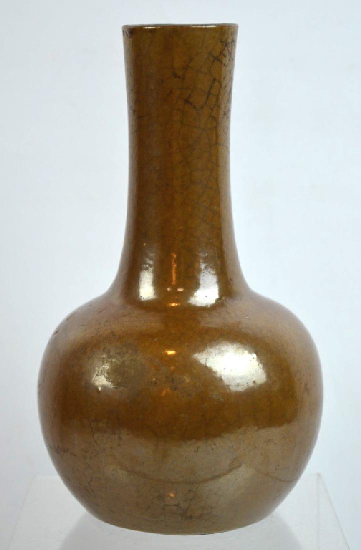 Chinese Cafe-au-lait over Crackle Porcelain Vase (1 of 6)