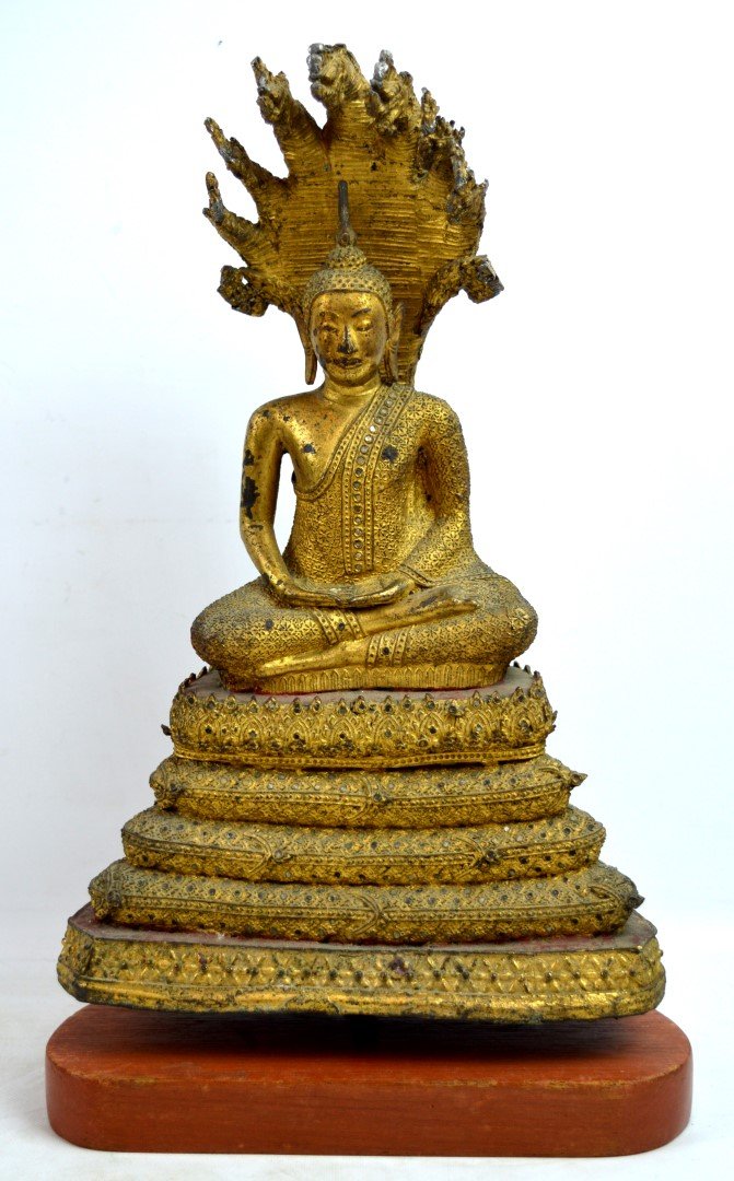 Antique Gilt Iron Thai Standing Buddha (1 of 9)