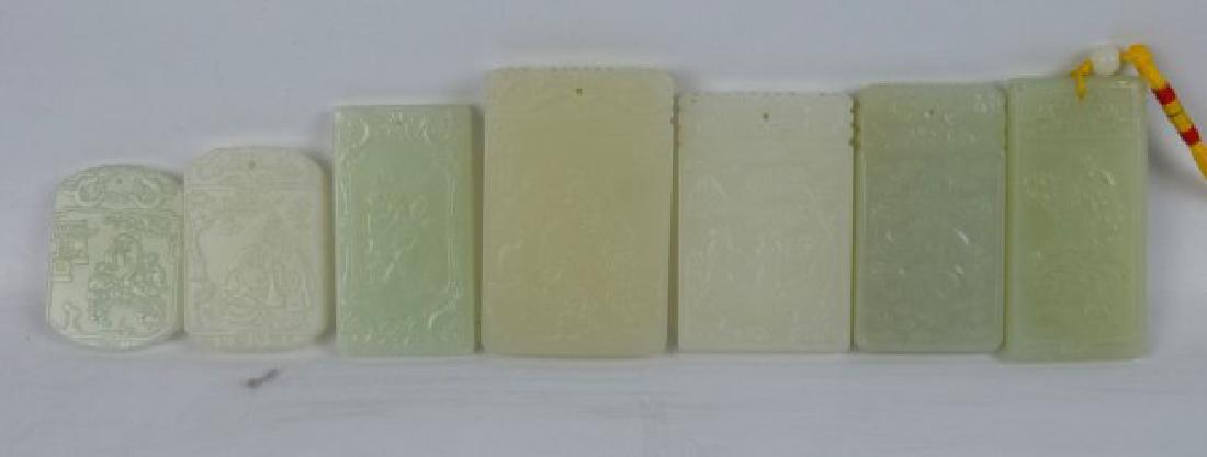 7 - Carved White & Pale Celadon Jade Plaques (1 of 9)