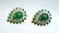Pair Emerald, Diamond, 18K Gold Earrings