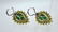 Pair Emerald, Diamond, 18K Gold Earrings - 7