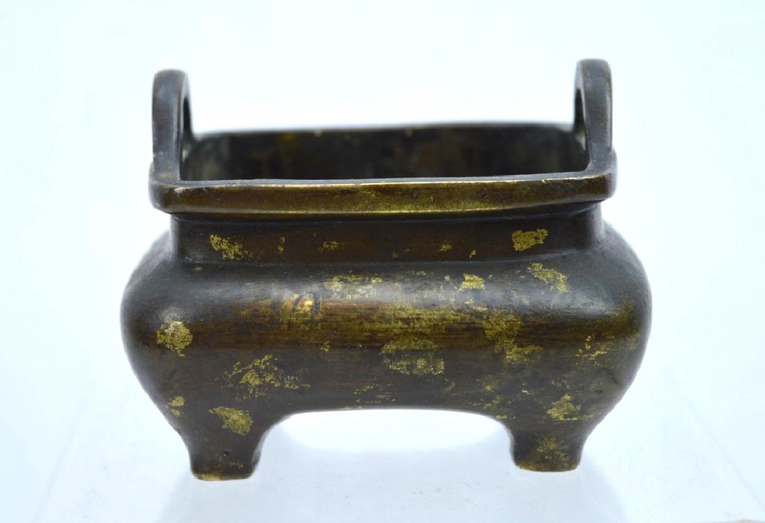 Antique Chinese Bronze Gold Splashed Censer (1 of 6)