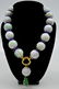 Chinese Jadeite Bead Necklace; Amethyst, 18K Gold