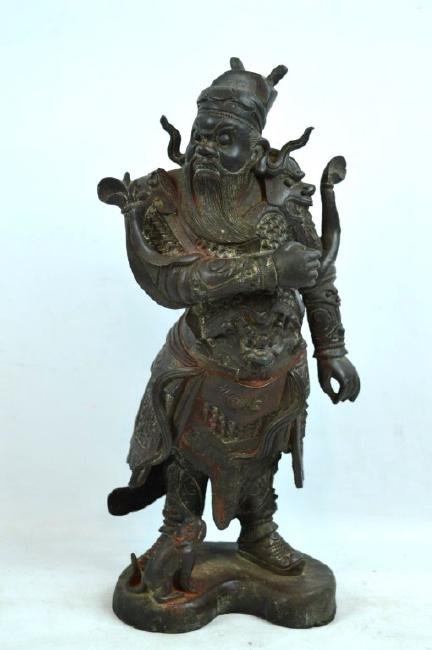 Chinese Cast & Chased Bronze Guardian Figure (1 of 8)