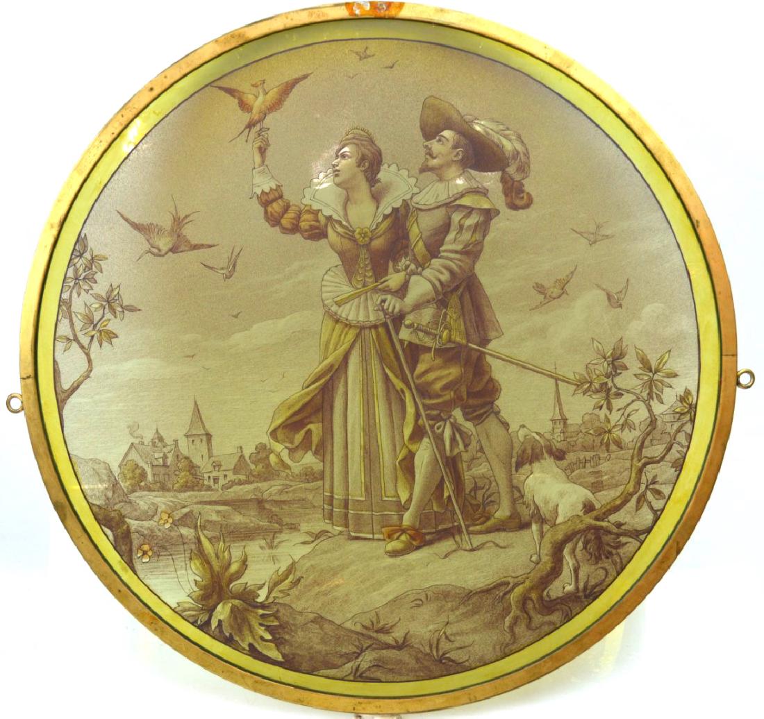 Fine 19th C European Blown Glass Round Window (1 of 5)