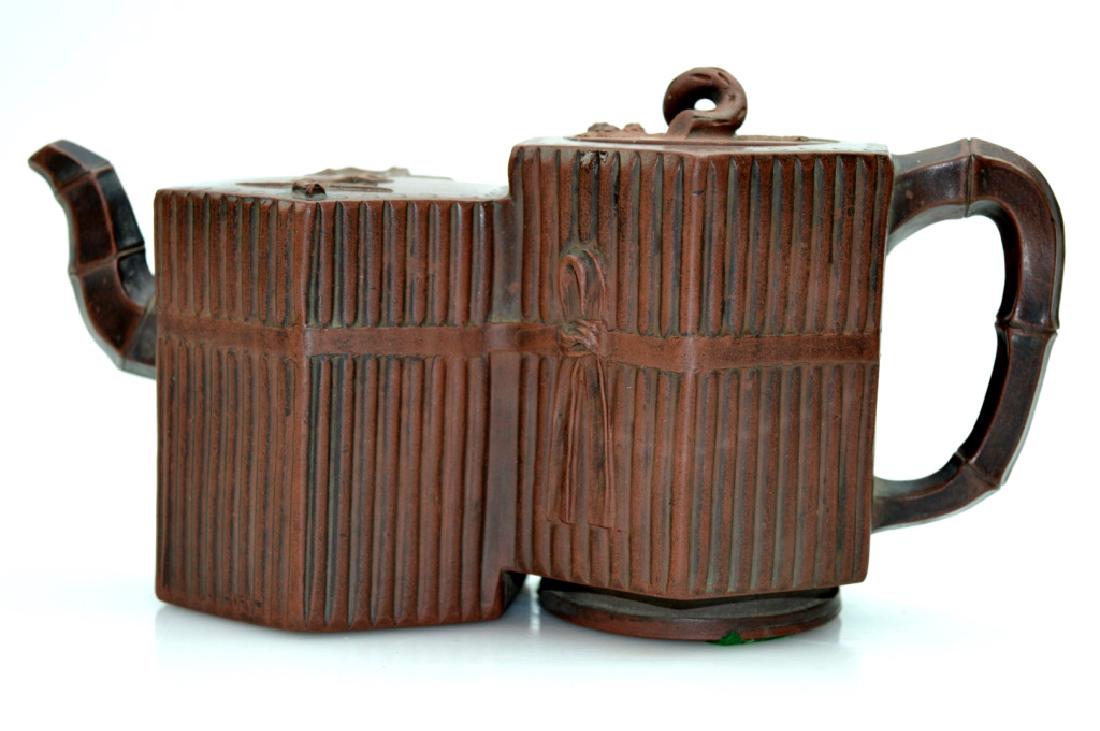 19th C Chinese Yixing Double Hexagon Teapot (1 of 7)