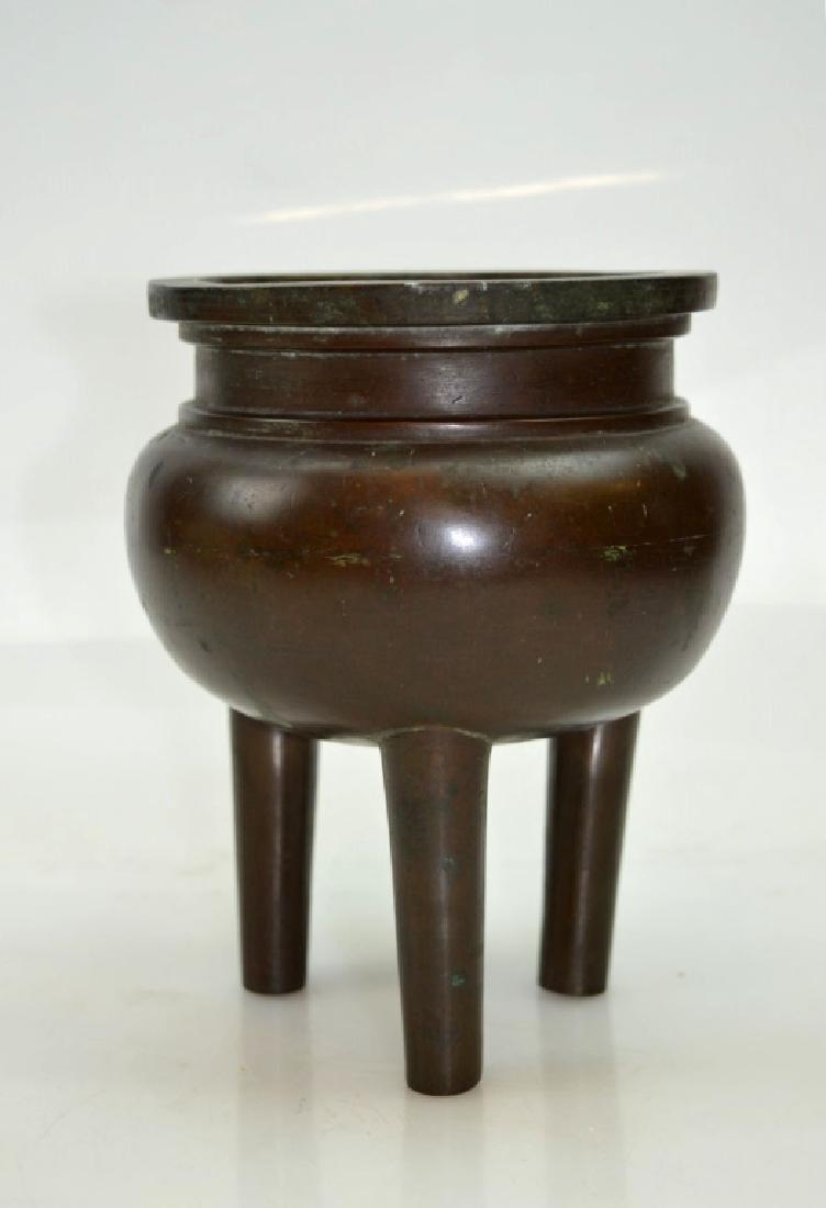 Shisou Marked Chinese Silver Inlaid Bronze Censer (1 of 10)