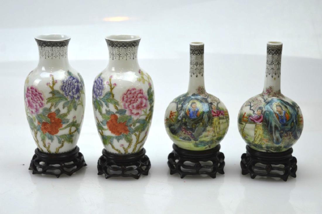 2 Pr Chinese Rep Mini Eggshell Porcelain Vases (1 of 11)