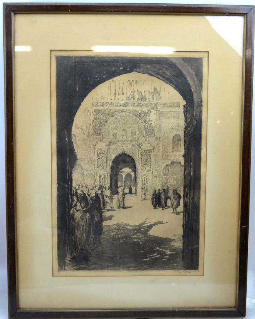 Henri Le Riche; Etching of North Africa (Morocco?) (1 of 6)