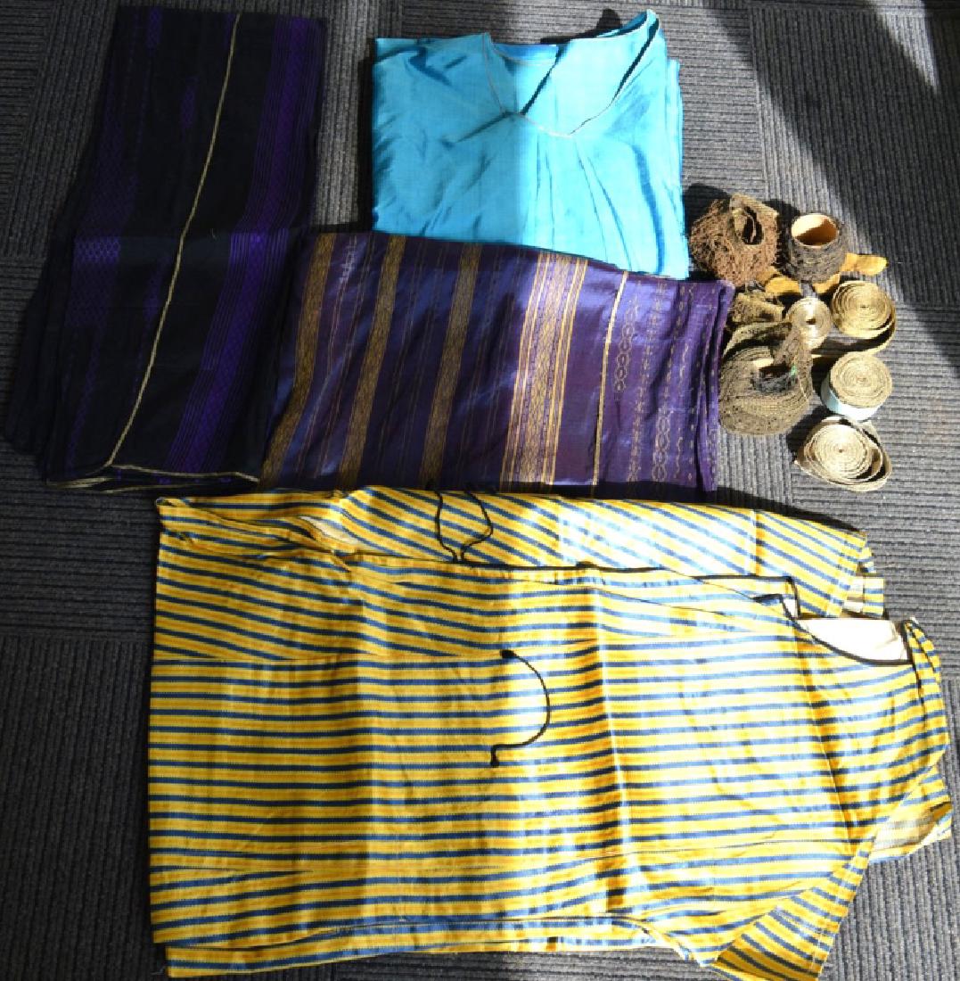 4 Large Arab Silk Gowns; Bag Antique Gold Trim (1 of 6)