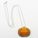 Vintage Sterling Silver & Amber Pendant & Chain