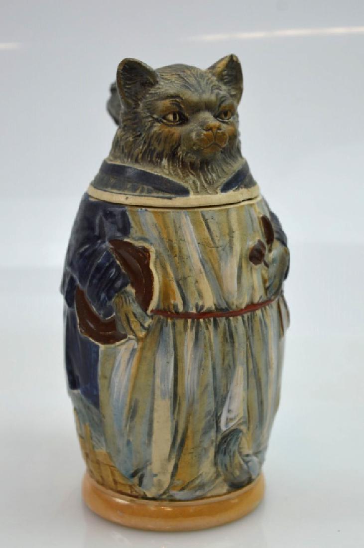 Rare German Kitchen Cat Beer Stein c. 1900 (1 of 5)