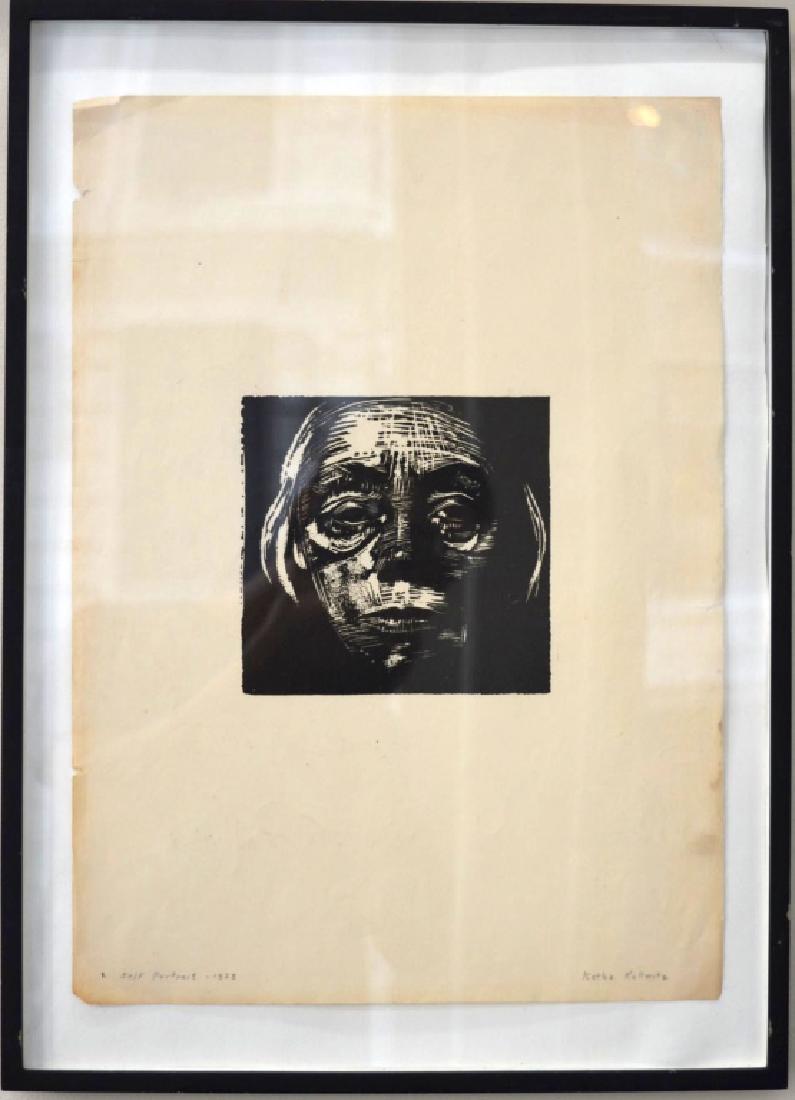 Kathe Kollwitz; 1923 "Woodcut Self-Portrait" (1 of 4)