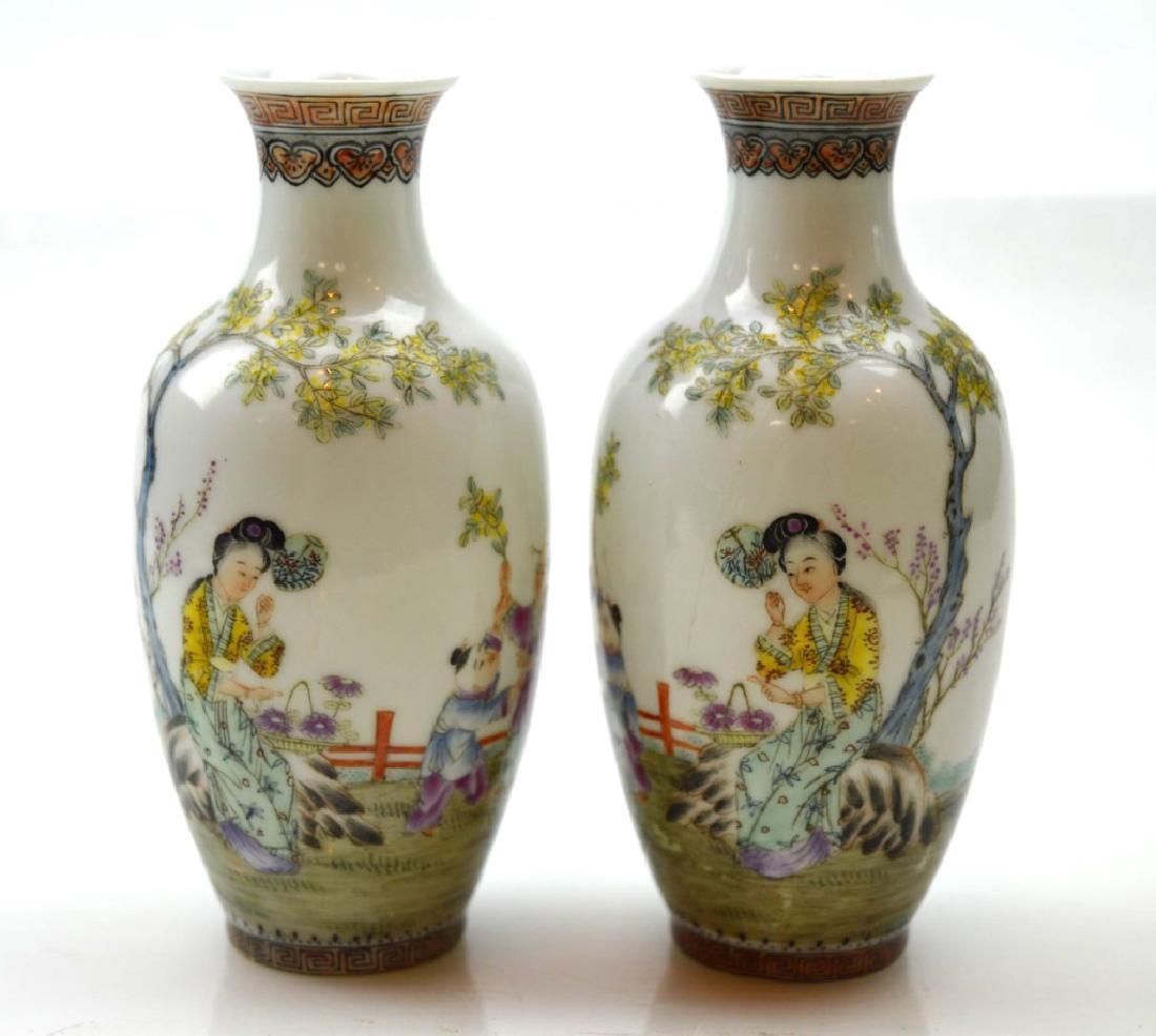Pr Chinese Republic Eggshell Porcelain Vases (1 of 8)
