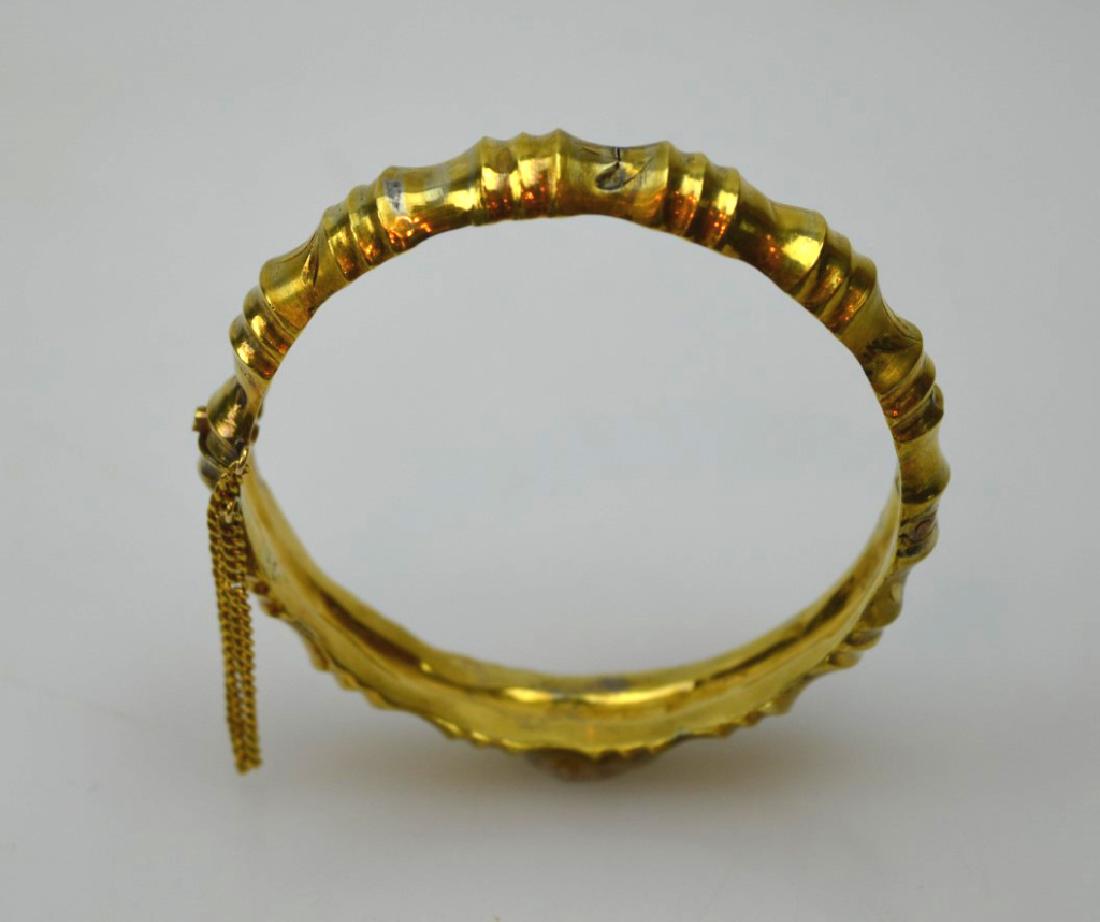Chinese Yellow Gold Bangle, Hong Kong Marked 22K+ (1 of 5)