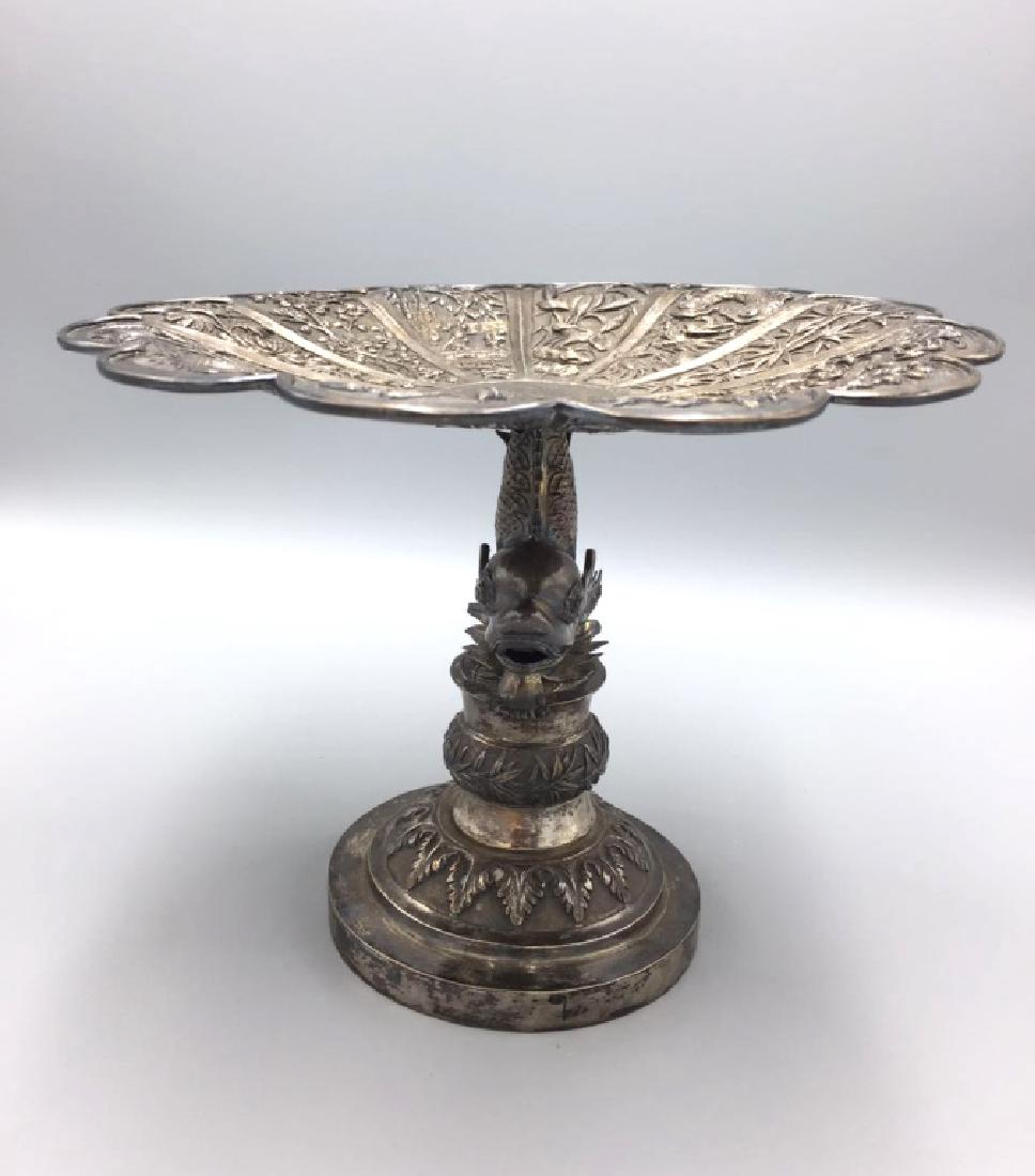 Fine 19th C Chinese Silver Centerpiece Compote (1 of 3)