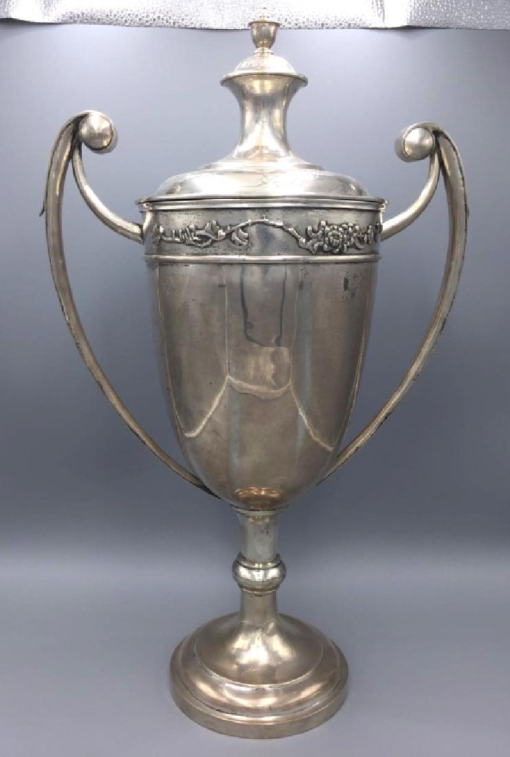 Very Large Chinese 2-Handled Silver Trophy Cup (1 of 5)