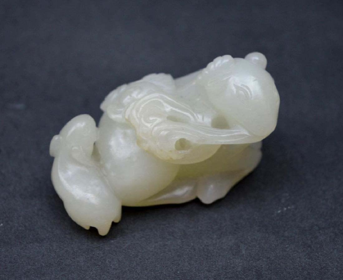 18th/19th C Chinese White Jade Ram Toggle (1 of 4)